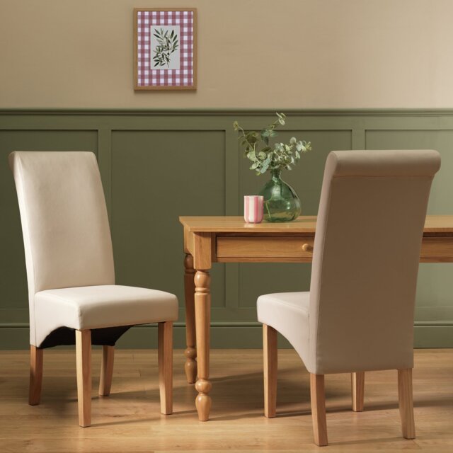 Argos Home Pair of Midback Dining Chair - Cream - image 1