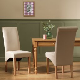 Argos Home Pair of Midback Dining Chair - Cream - thumbnail 1