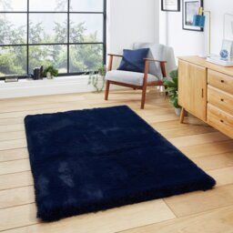 Think Rugs Super Teddy Navy Blue  Rug - 80x150cm
