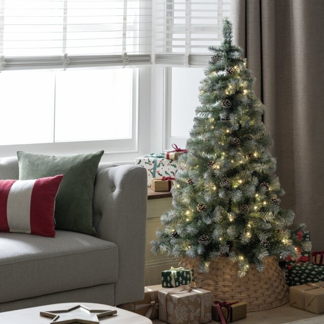 Habitat 5ft Pre lit Blue Oscar Pine Cone Christmas Tree - image 1