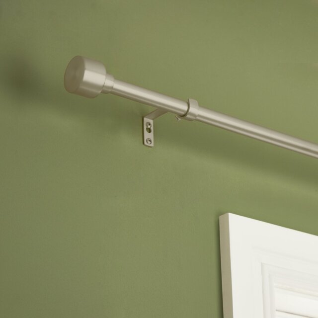 Argos Home Extendable Metal Stud Matte Nickel Curtain Pole - 120 - 210cm - image 1