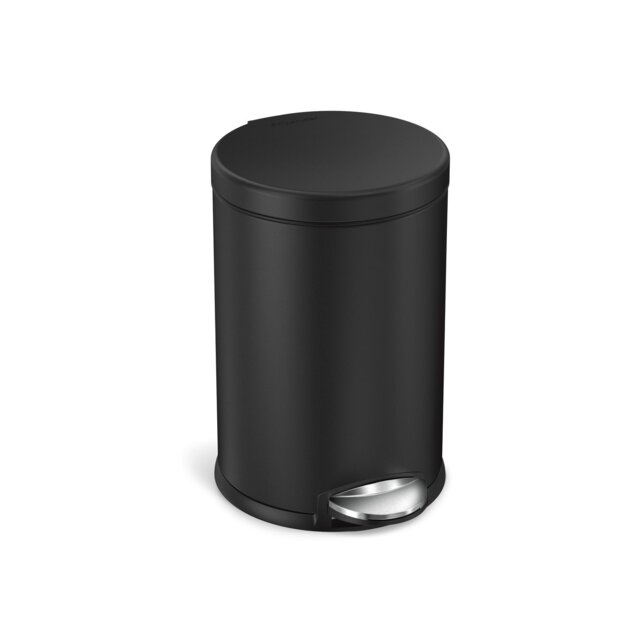 Simplehuman 4.5L Round Bathroom Pedal Bin - Black - image 1