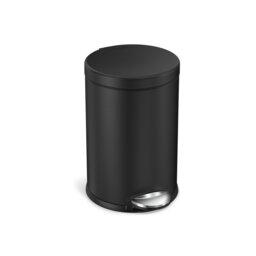 Simplehuman 4.5L Round Bathroom Pedal Bin - Black - thumbnail 1