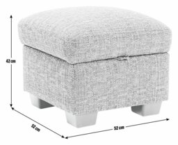 Argos Home Lisbon Storage Footstool - Stone - thumbnail 2