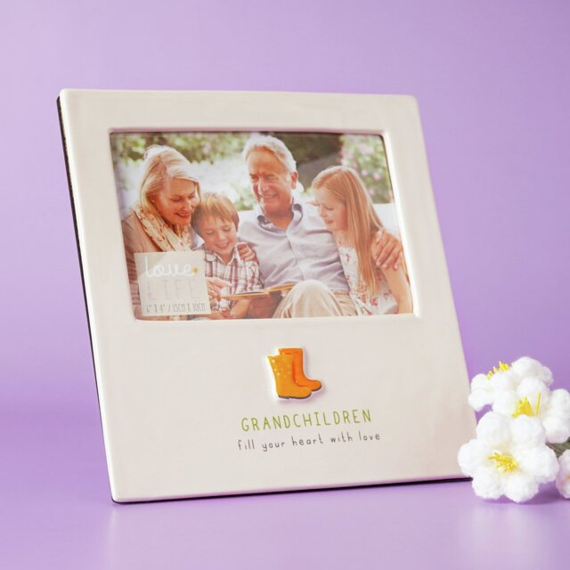 """Widdop Love Life Ceramic Photo Frame 4"""" x 6"""" - Grandchildren""" - image 1