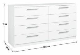 Argos Home Brisbane 8 Drawer Chest - White - thumbnail 2