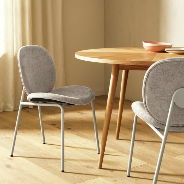 Habitat Oryn Pair of Fabric Dining Chair - Natural - image 1