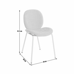 Habitat Oryn Pair of Fabric Dining Chair - Natural - thumbnail 2