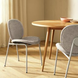 Habitat Oryn Pair of Fabric Dining Chair - Natural - thumbnail 1