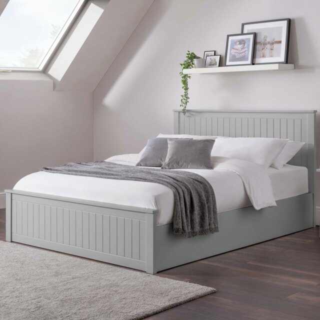 Julian Bowen Maine Kingsize End Lift Ottoman Bed - Grey - image 1