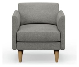 Hutch Fabric Curve Arm Armchair - Dove Grey - thumbnail 1