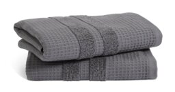 Habitat Cotton Waffle 2 Pack Hand Towel - Charcoal