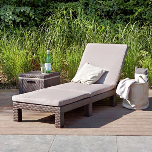 Keter Daytona Rattan Effect Sun Lounger - Brown - image 1