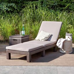 Keter Daytona Rattan Effect Sun Lounger - Brown - thumbnail 1