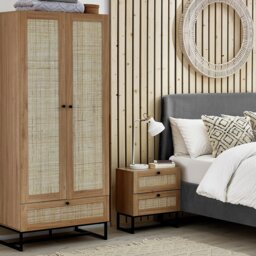 Julian Bowen Padstow 2 Door 1 Drawer Wardrobe - Oak - thumbnail 1