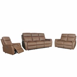 Aspire Kingsmere 3, 2 & 1 Seater Power Recliner Sofa - Brown - thumbnail 2