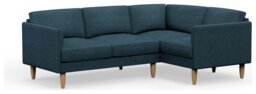 Hutch Fabric Curve Arm 4 Seater Corner Sofa - Aegean Blue - thumbnail 1