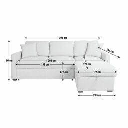 Habitat Reagan Left Hand Faux Leather Storage Sofa Bed - Black - thumbnail 2