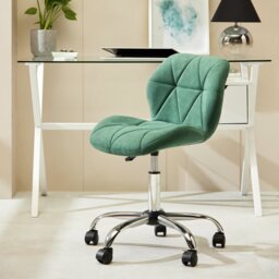 Argos Home Boutique Velvet Office Chair - Green - thumbnail 2