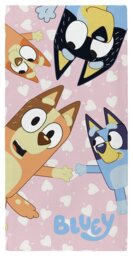 Bluey Hearts Beach Towel - Pink - thumbnail 1