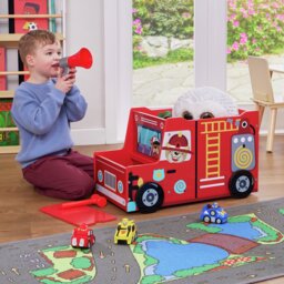 Liberty House Toys Kids Fire Engine Toy Box - Red - thumbnail 1