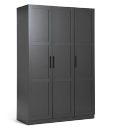 Habitat Munich Panelled 3 Door Wardrobe - Anthracite