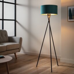 Habitat Teal Velvet Easy Fit Lampshade - 40cm