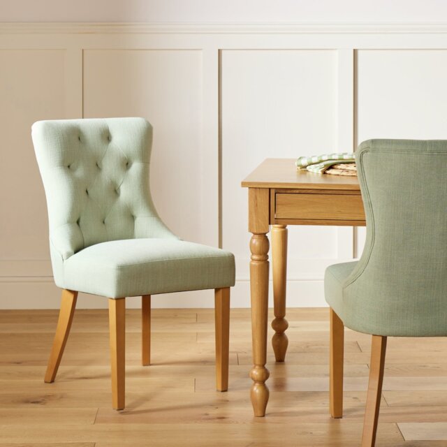 Argos Home Novara Pair of Fabric Dining Chair - Green - image 1