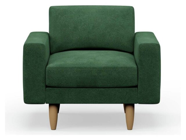 Hutch Velvet Block Arm Armchair - Sage Green - image 1