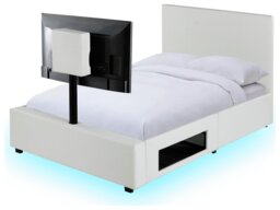XR Living Ava Small Double TV LED Bed Frame - White