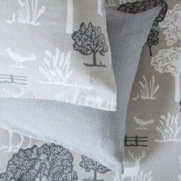 Argos Home Brushed Cotton Landscape Grey Bedding Set - King - thumbnail 2