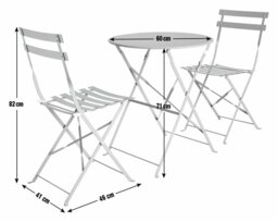 Habitat Eve 2 Seater Metal Garden Bistro Set - Green - thumbnail 2