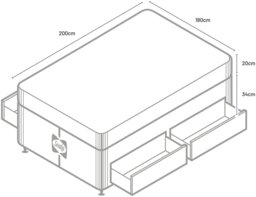 Sealy Newman Support Superking 4 Drawer Divan Bed - Grey - thumbnail 2