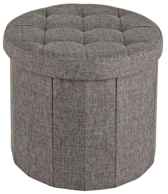 Argos Home Fabric Circular Ottoman Shoe Storage - Grey - image 1