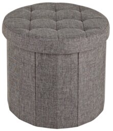 Argos Home Fabric Circular Ottoman Shoe Storage - Grey - thumbnail 1