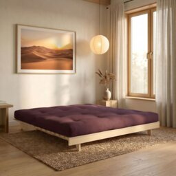 Kyoto Tosa Fabric Futon Sofa Bed - Aubergine - thumbnail 2