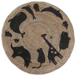 Habitat Kids Animal Round Natural Jute Flatweave Rug - 100cm - thumbnail 2
