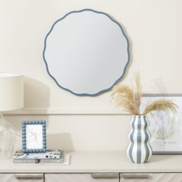 Habitat Blue Wavy Wall Mirror - 50x50cm