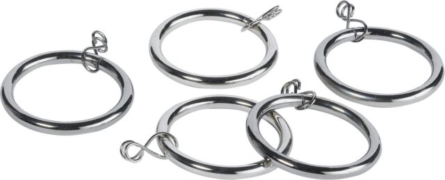 Argos Home 20 Metal Curtain Rings - Stainless Steel - image 1