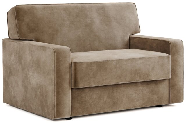 Jay-Be Linea Velvet Cuddle Chair Sofa Bed - Beige - image 1
