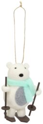 Habitat Pack of 1 Polar Bear Skier Christmas Tree Decoration - thumbnail 2