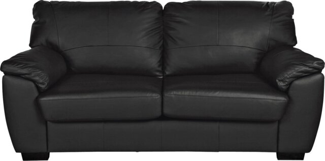 Argos Home Milano Leather 3 Seater Sofa - Black - image 1