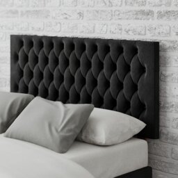 Aspire Monroe Velvet Kingsize Headboard - Ebony - thumbnail 1