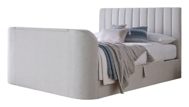 Smart TV Bed Sheldon Superking Ottoman TV Bed Frame- Natural - image 1