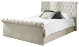 Aspire Chesterfield Double Side Lift Ottoman Bed - Natural