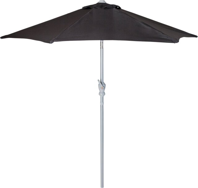 argos patio umbrella base Argos Home 2.1m Tilting Garden Parasol - Black