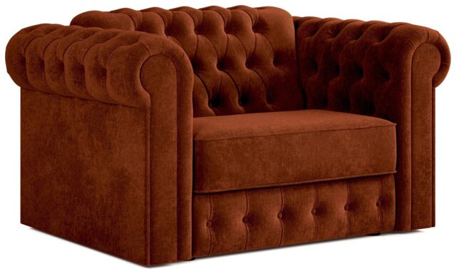 Jay-Be Chesterfield Fabric Cuddle Chair Sofa Bed - Orange - image 1