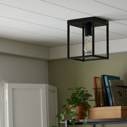Argos Home Carriage Metal Flush Ceiling Light - Black - thumbnail 1