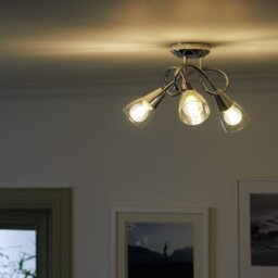 Argos Home Curico Metal 3 Light Flush Ceiling Light - Chrome - thumbnail 2