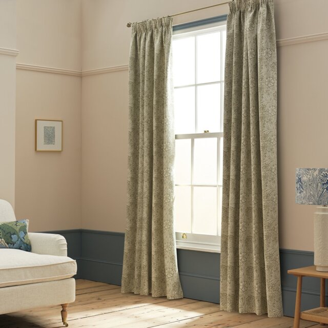 Habitat x Morris & Co. Floral Curtains - Green - 168x183cm - image 1